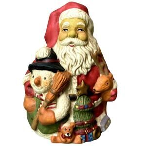 Home Trends Santa Snowman Christmas Porcelain Dinner Bell Ornament Decoration